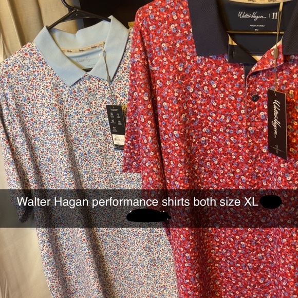 Walter Hagen Other - Walter Hagen Men's Polo Shirts - Red and Blue Floral